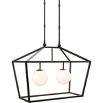 Denison 2 Light 36" Wide Outdoor Wrought Iron Pendant