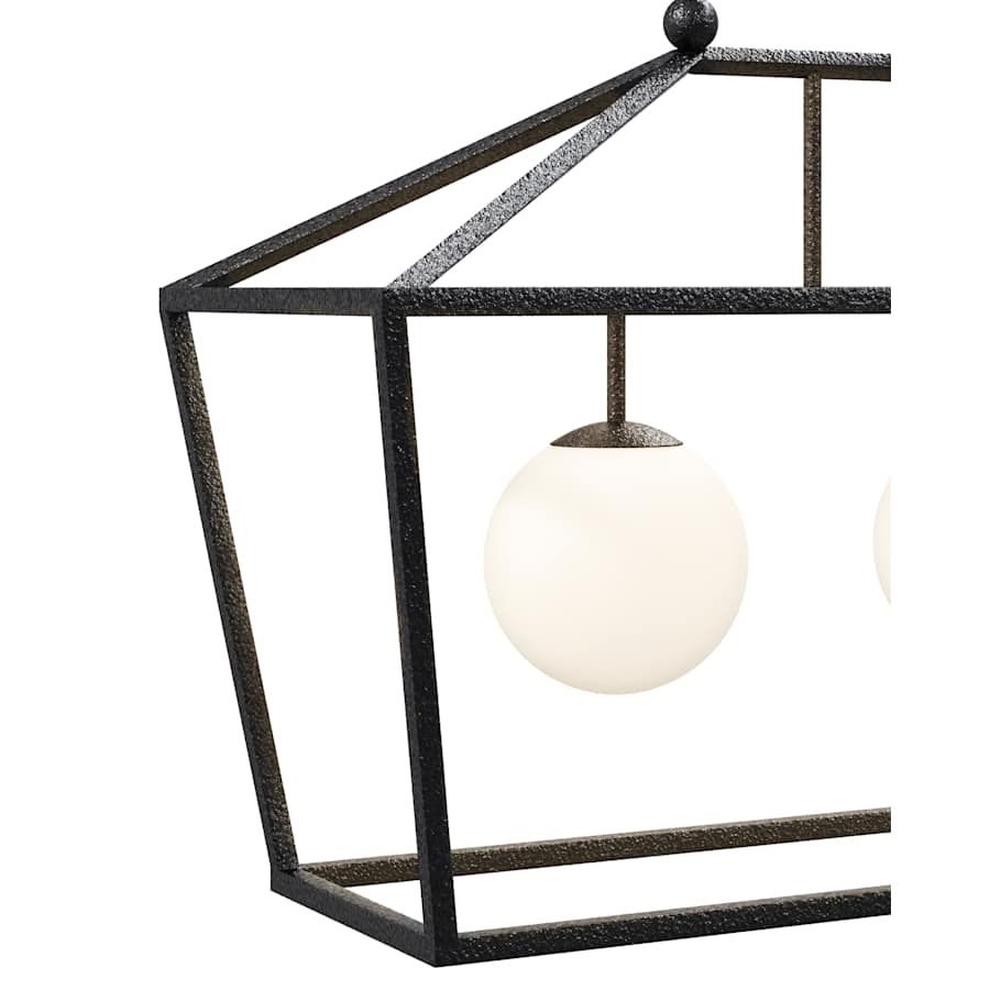 Denison 2 Light 36" Wide Outdoor Wrought Iron Pendant