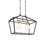 Denison 2 Light 36" Wide Outdoor Wrought Iron Pendant