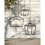 Denison 2 Light 36" Wide Outdoor Wrought Iron Pendant