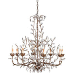Crystal Bud Chandelier, Large with Customizable Shades