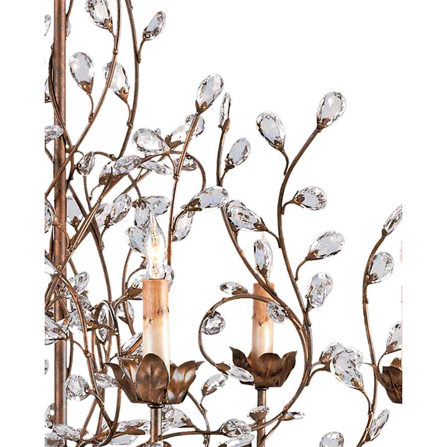 Crystal Bud Chandelier, Large with Customizable Shades