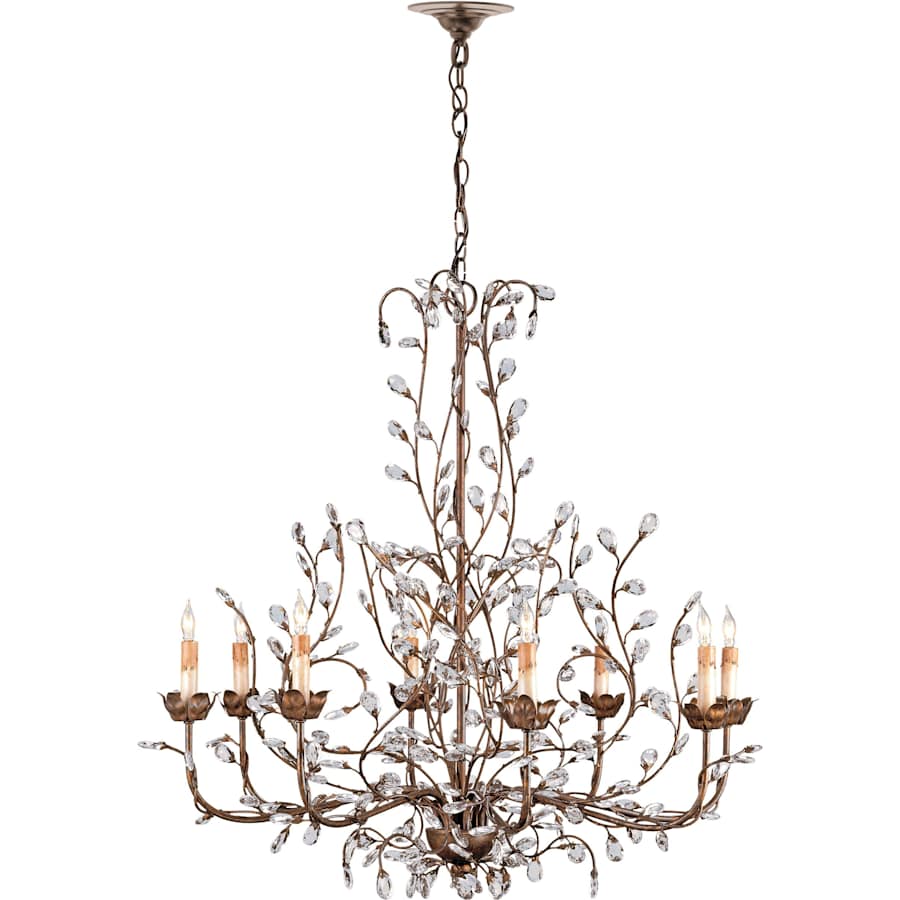 Crystal Bud Chandelier, Large with Customizable Shades