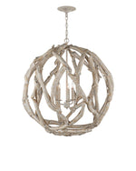 Driftwood Whitewash Orb Chandelier
