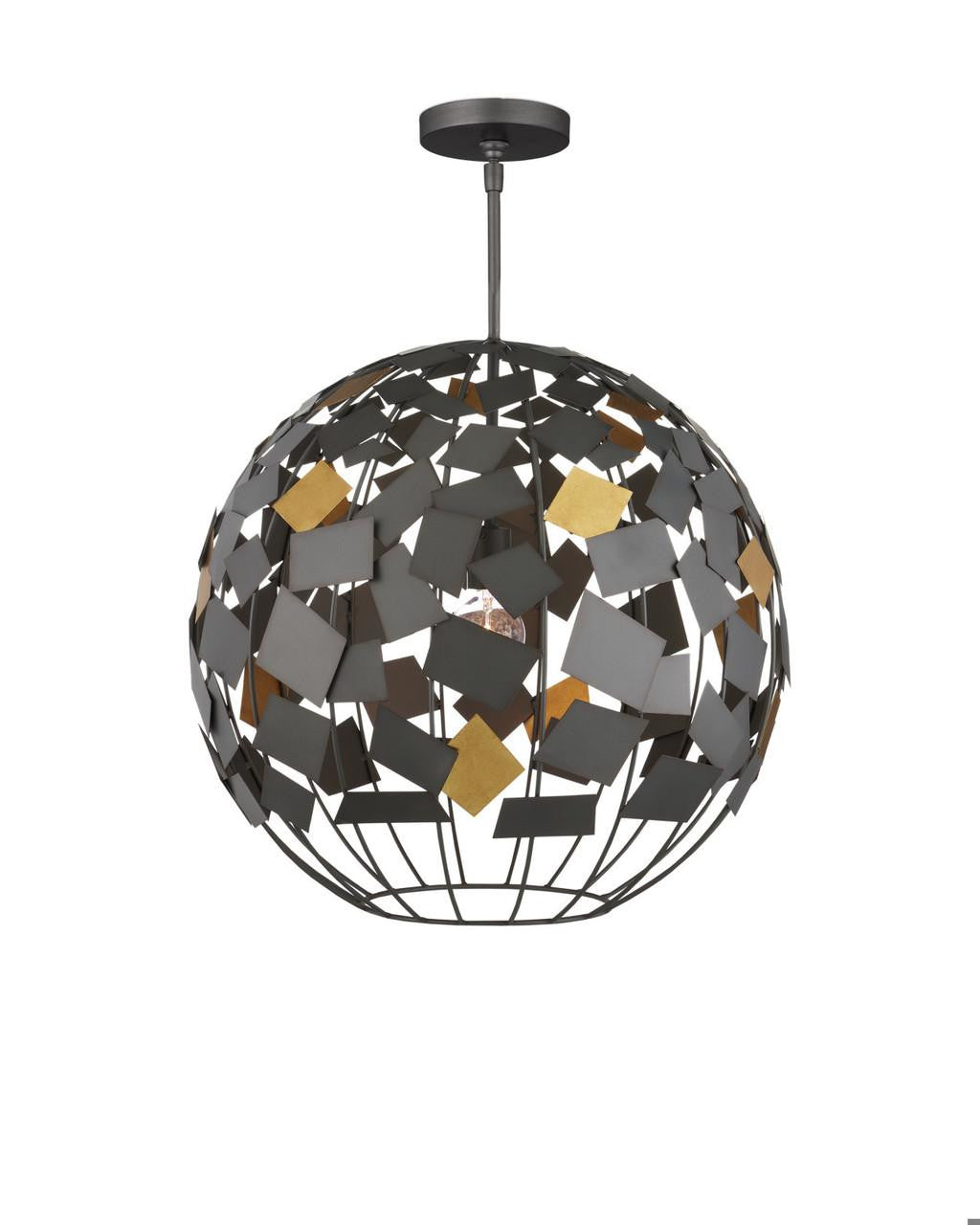 Moon Night Gray & Gold Orb Chandelier