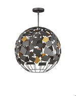 Moon Night Gray & Gold Orb Chandelier