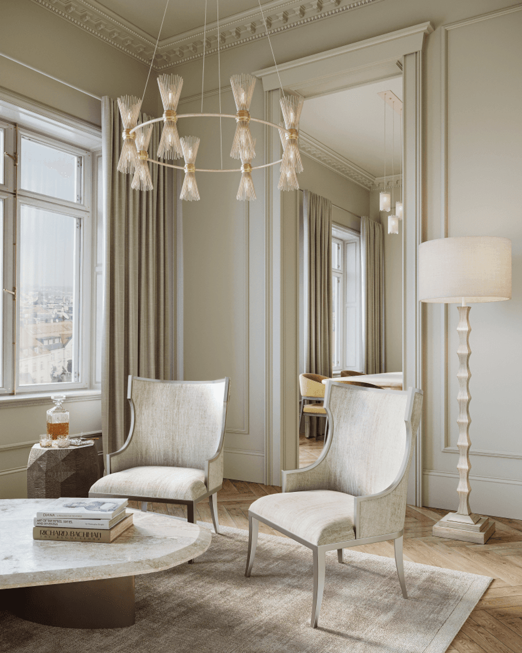 Novatude Gold & Silver Chandelier