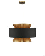 Oxenwood Brass & Black Chandelier