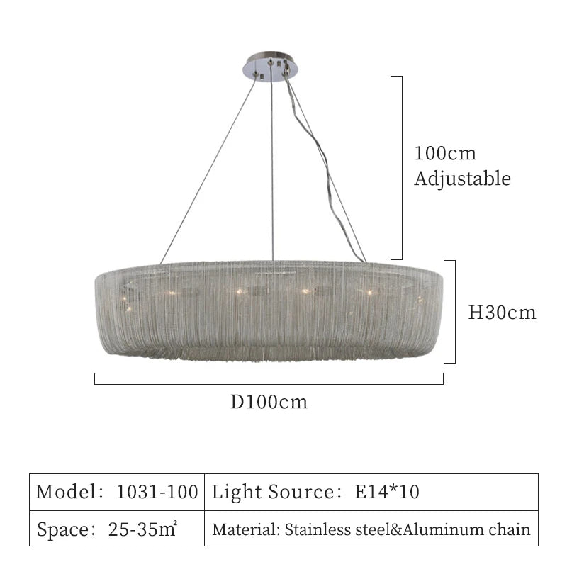 Cadena Chain Tassel Chandelier Light