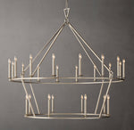 19TH C. ENGLISH OPENWORK TWO-TIER ROUND CHANDELIER 62"