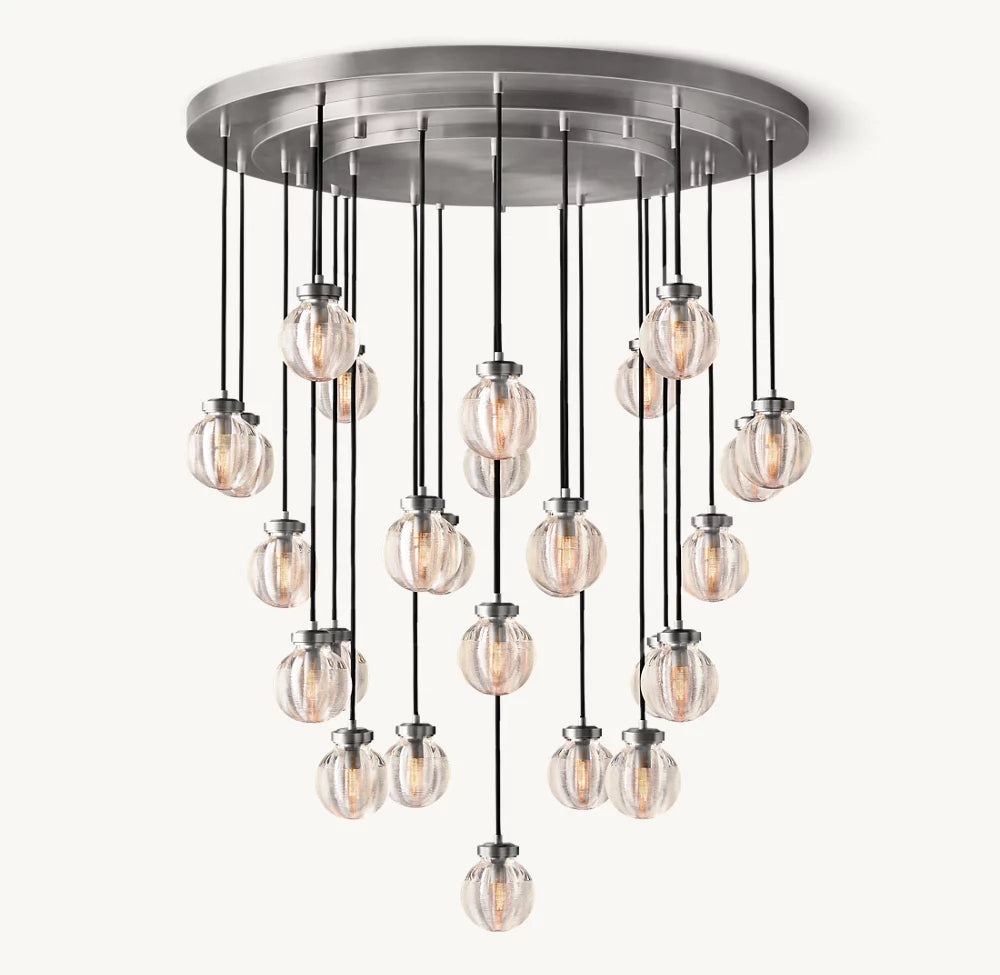 Pearl Round Chandelier 38"