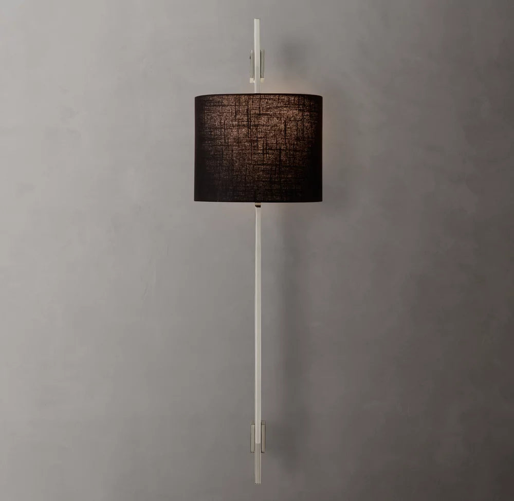 Vela Rectangular Bar Sconce - Round Shade