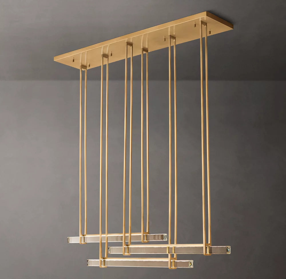 Audubon Crystal Triple Bar Linear Chandelier