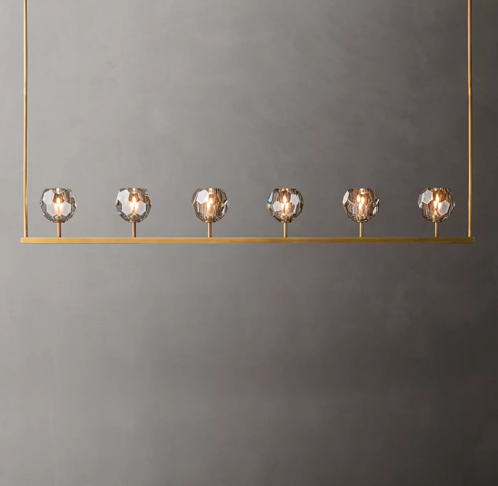 Boule De Cristal Smoke Glass Linear Chandelier 60"