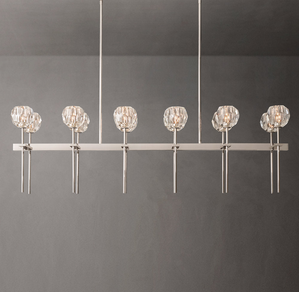 Boule De Cristal Clear Glass Double Linear Chandelier 60"