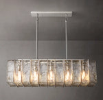 Lattice Clear Glass Rectangular Chandelier 49"