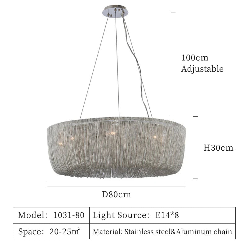 Cadena Chain Tassel Chandelier Light