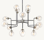 Bistro Globe Clear Glass Chandelier 56"