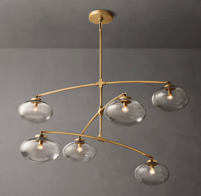 Cabrette Clear Glass Mobile Round Chandelier