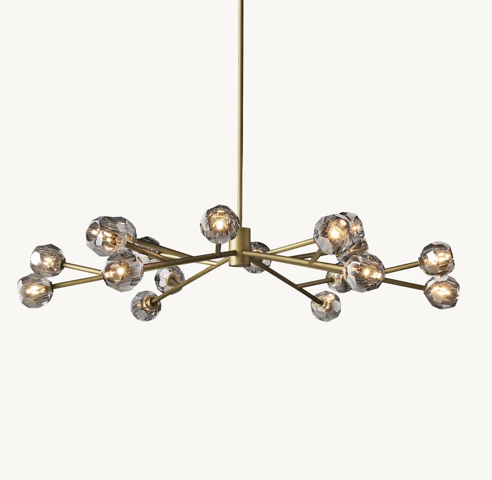 Boule De Cristal Smoke Glass Round Chandelier 60"