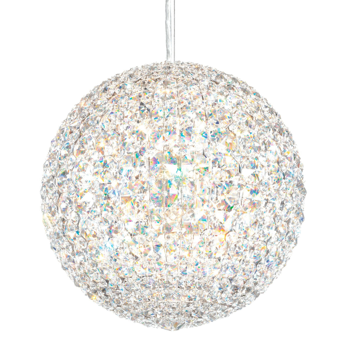Da Vinci 12"W Polished Steel and Optic Crystal Mini Pendant