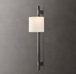 Vela Rectangular Bar Sconce - Round Shade
