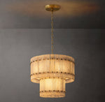San Marco Alabaster Round Tiered Chandelier 22"