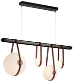 Derby Linear 4-Light LED Pendant - Brass - Brown - Black - Opal - Standard