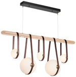 Derby Linear 5-Light LED Pendant - Brass - Brown - Maple - Opal - Standard