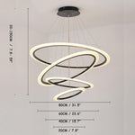 4-ring Geometric LED Modern Chandelier Pendant Light Hanging Lamp Island Lights