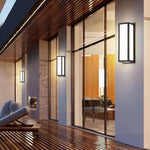 Rectangular Minimalist LED Waterproof Black Modern Outdoor Wall Lights