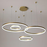 Circle Aluminum Large Chandeliers for High Ceilings Living Room Ceiling Lights