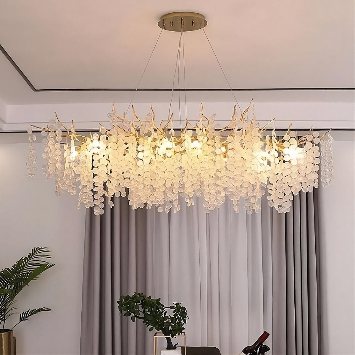 Albero Frost Glass Dining Room Chandelier