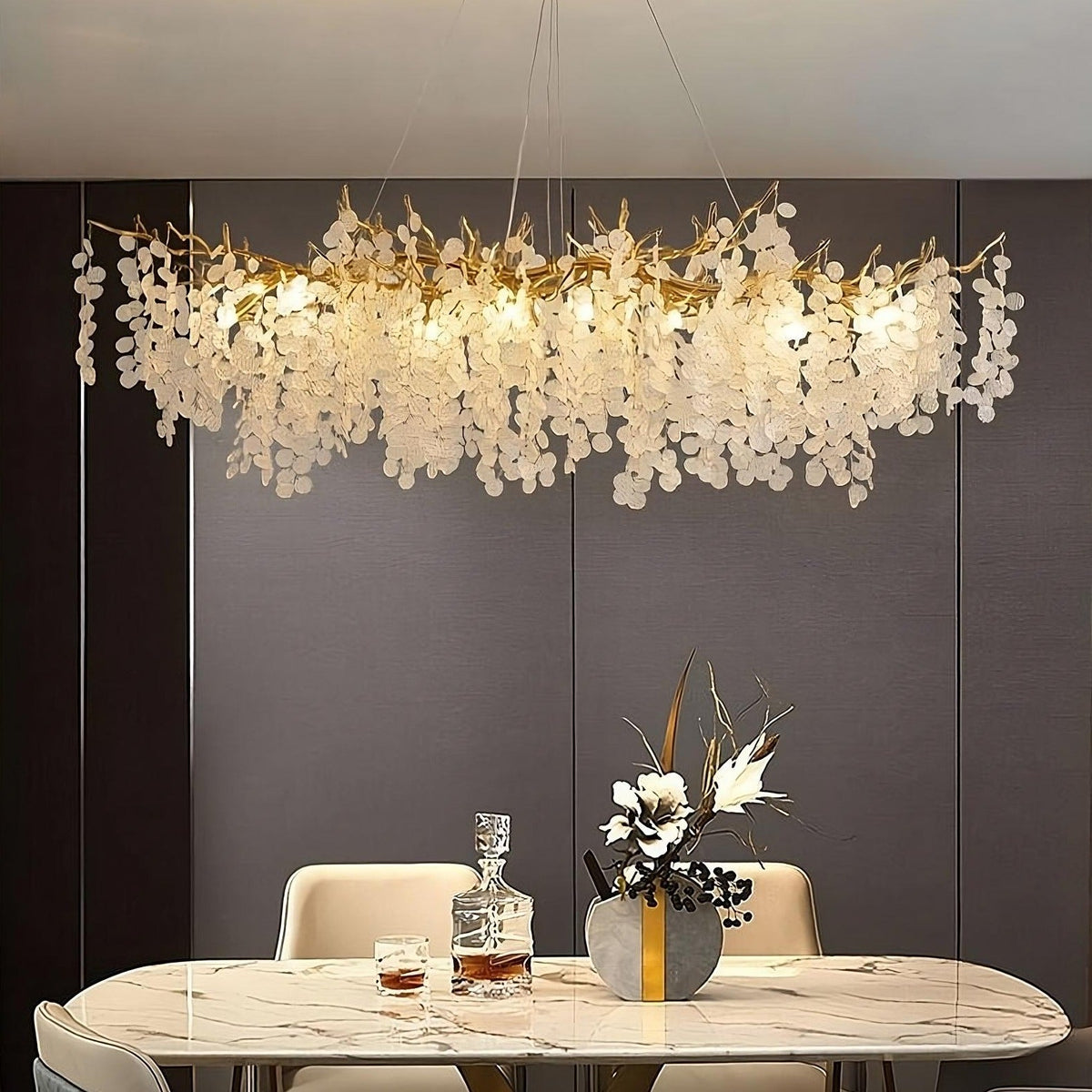 Albero Frost Glass Dining Room Chandelier