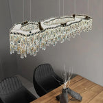 Bacci Crystal Modern Dining Room Light Fixture 47"