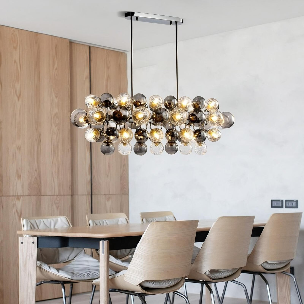 Multiple Glass Sphere Dining Room Chandelier