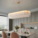 Natural Marble & Crystal Dining Room Chandelier