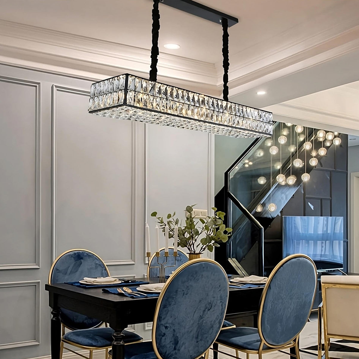 Bacci Kitchen Island Modern Crystal Chandelier