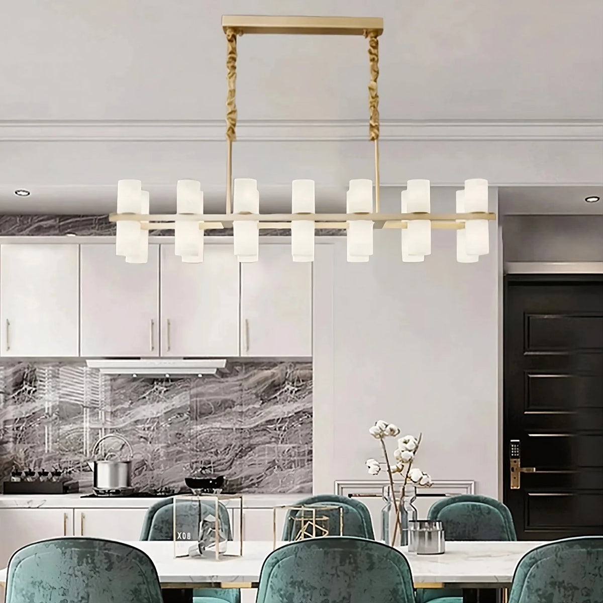 Moonshade Marble & Copper Chandelier