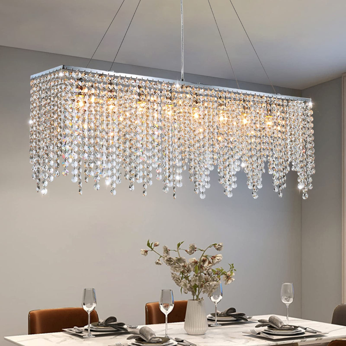 Alleri 40" Crystal Kitchen Island Chandelier