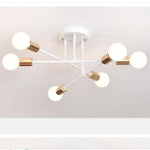 Novelty Modern Metal Finish Sputnik Chandelier with 6 LED Bulbs