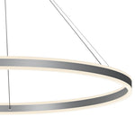 Double Corona 59" Wide Satin Aluminum 2-Light LED Pendant