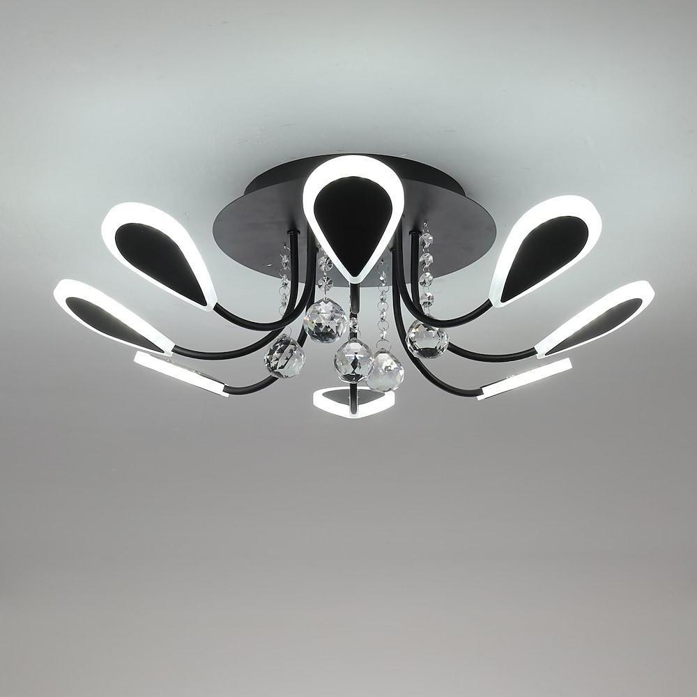 Modern Crystal Flush Mount Light Ceiling Light 8 Lights