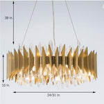 Modern Round Crystal Chandelier Stainless Steel Single Ceiling Light