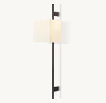 Vela Round Bar Sconce - Rectangular Shade