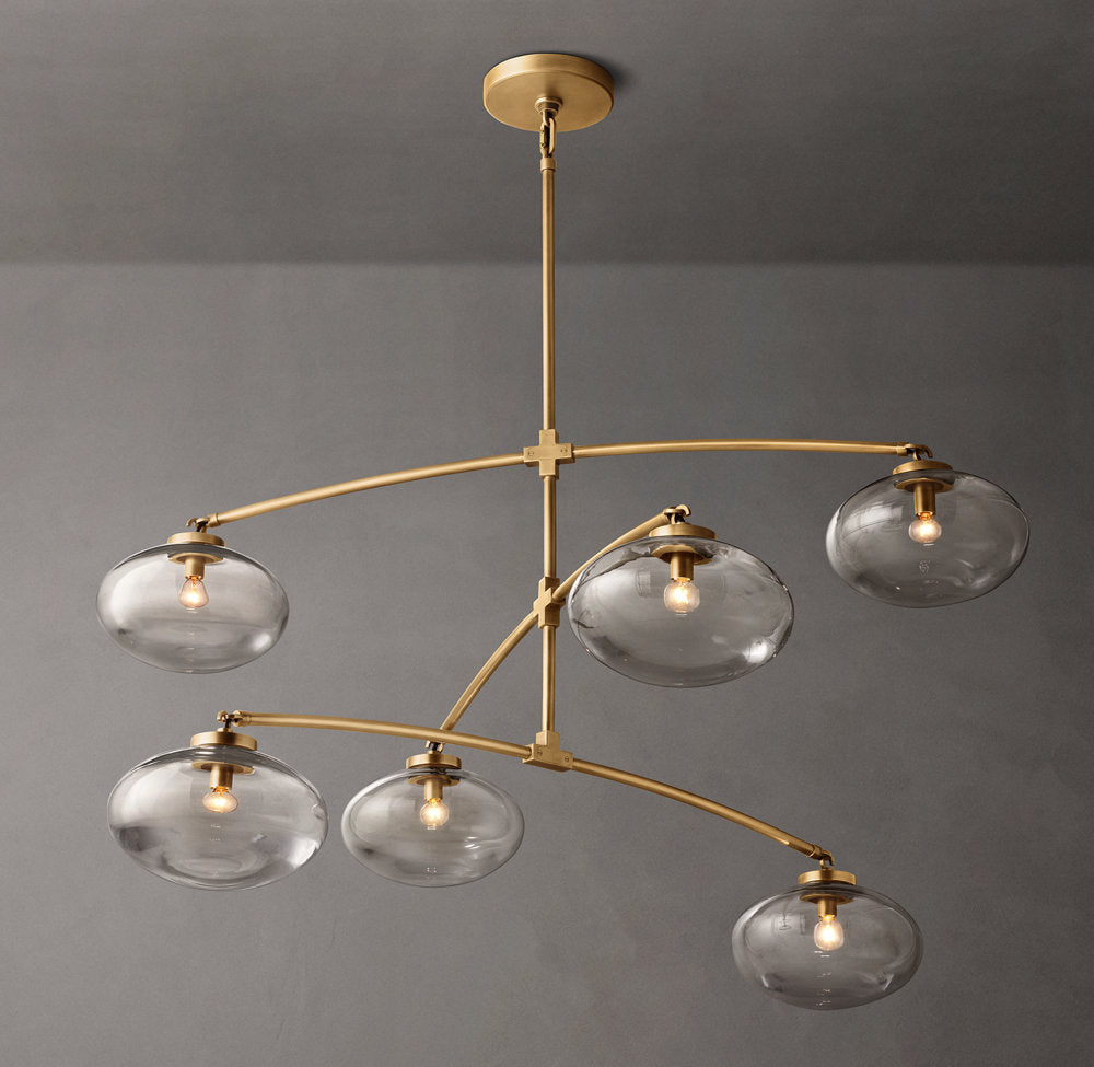 Cabrette Clear Glass Mobile Round Chandelier