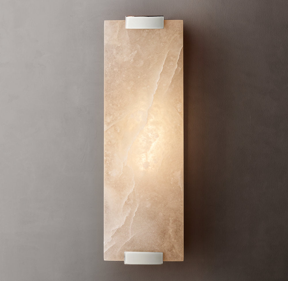 Hand-Carved Alabaster Grand Sconce