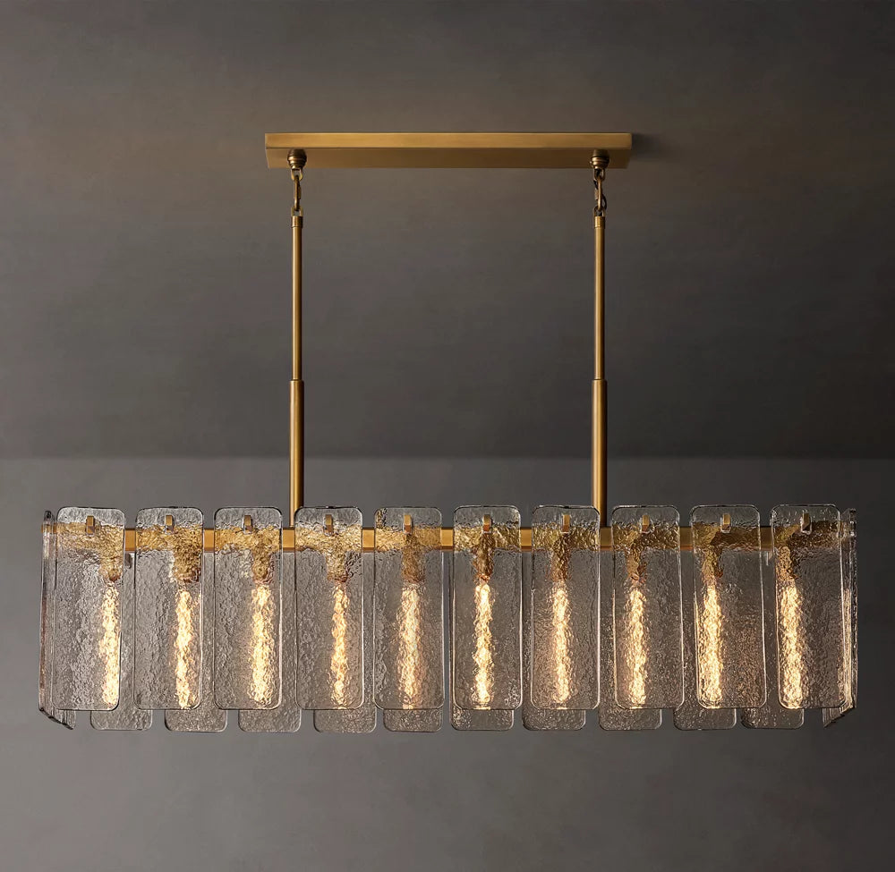Calamette Glass Rectangular Chandelier 60"