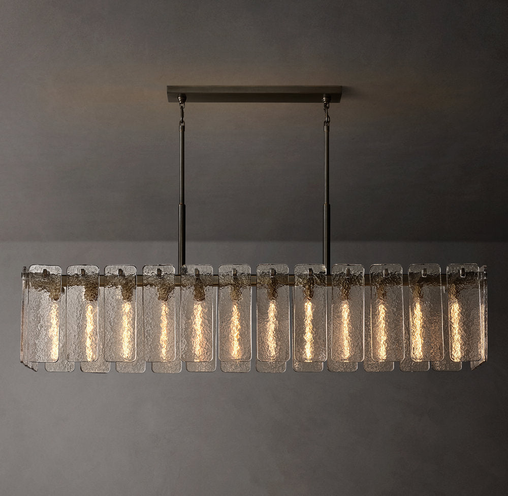 Calamette Glass Rectangular Chandelier 72"