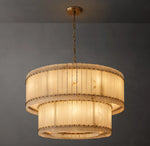 San Marco Alabaster Round Tiered Chandelier 48"